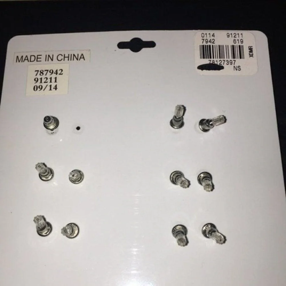 Justice 5 Pair Stud Earrings Girls Purple Pink Silver Glitter Floral‎ Trendy